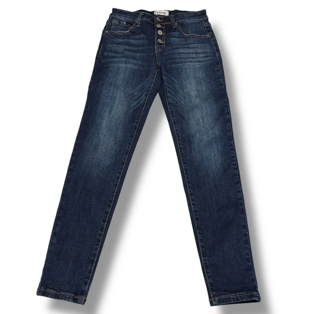 Tricot Women's Button Fly Slim Skinny Leg Jeans Size 7/27 - 27 x 28